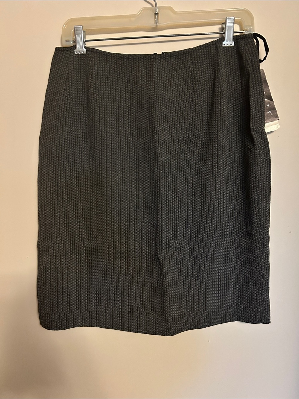Infinity Studio grey striped  lined rayon/wool back zip skirt new w/tags size 10